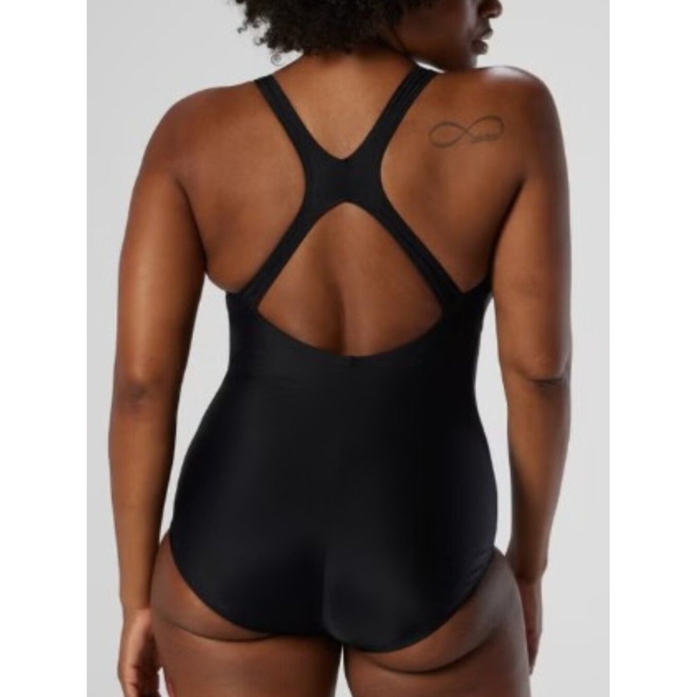 New SPEEDO Size 10 Black UPF 50 Moderate Ultraback PowerFLEX One Piece Swimsuit - Picture 2 of 11